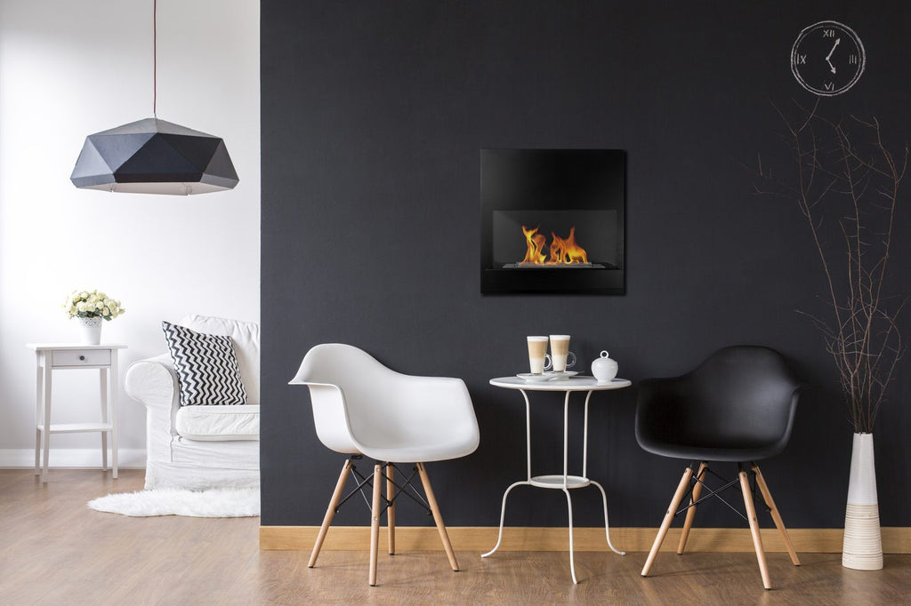 Biochimenea de pared Board negro mate