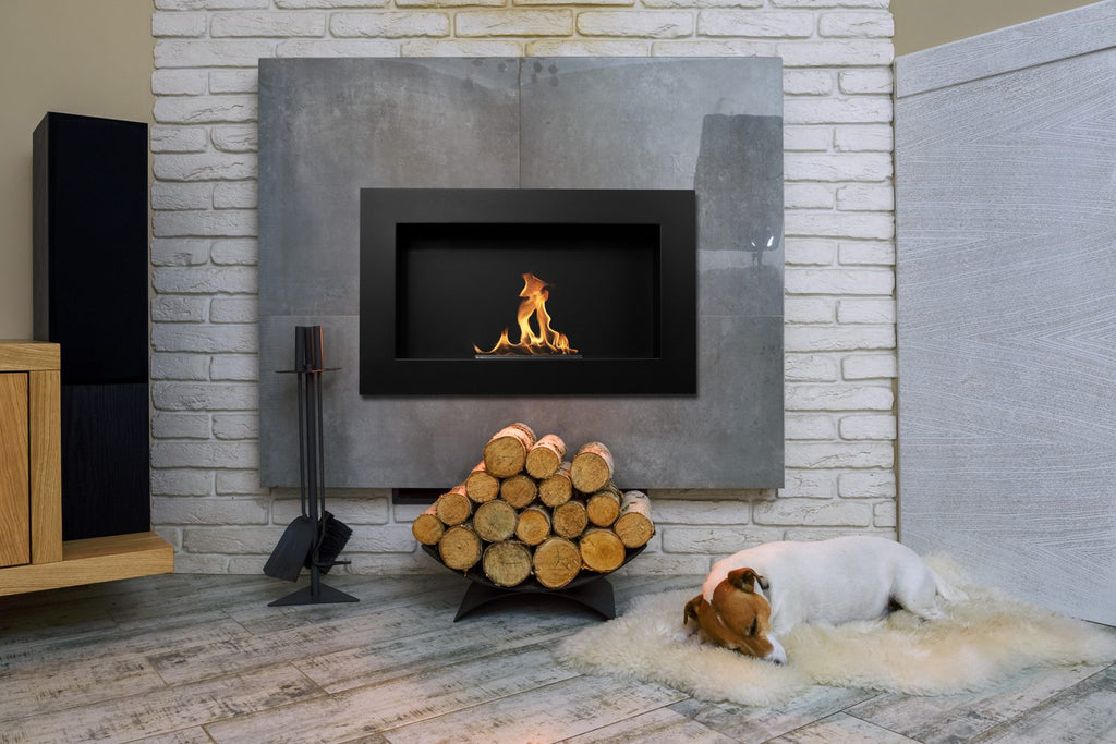 Biochimenea de pared 900×400 negro mate