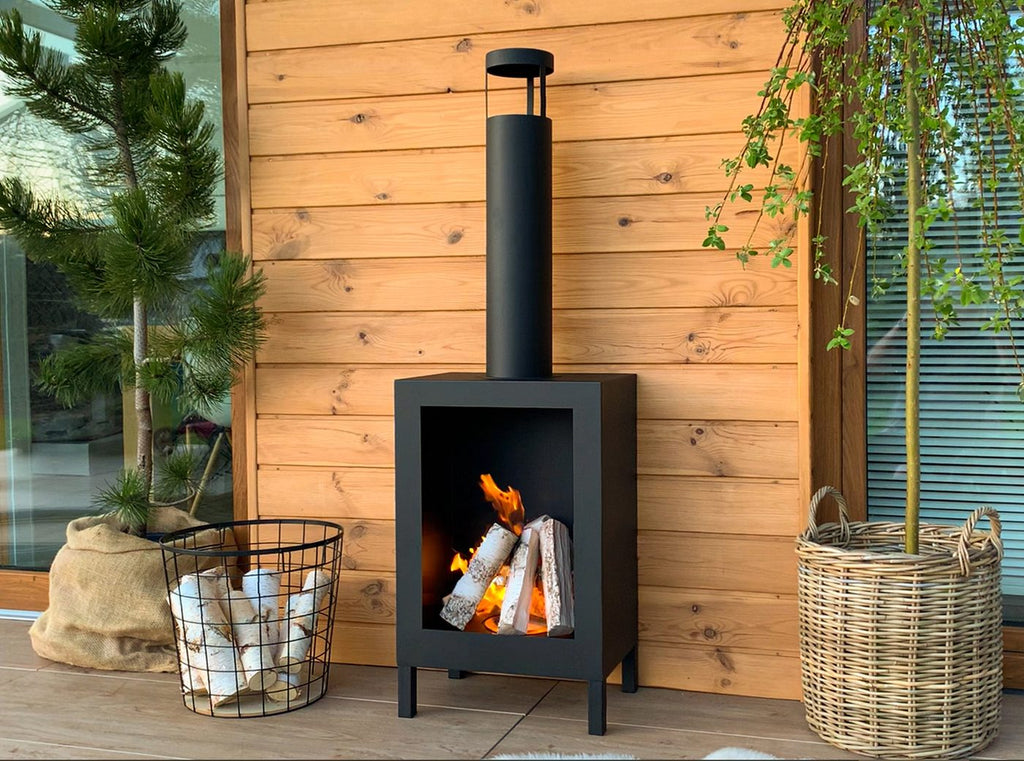 Biochimenea de pie Kozen negro mate