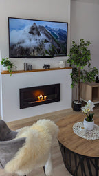 Biochimenea de pared 900×400 Slim negro mate