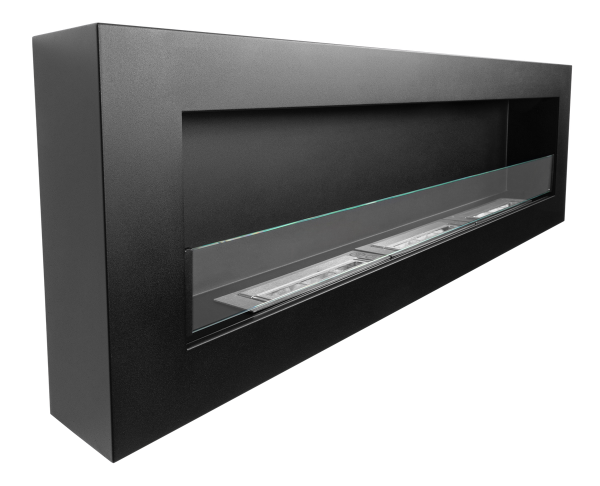 Biochimenea de pared 1200×400 Box negro mate