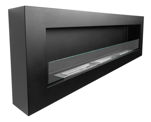 Biochimenea de pared 1200×400 Box negro mate