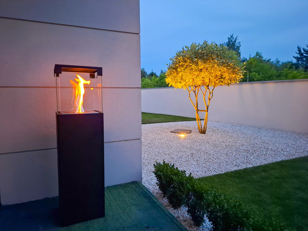 Biochimenea de pie Patio negro mate