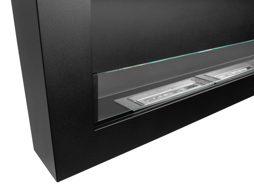 Biochimenea de pared 1200×400 Box negro mate