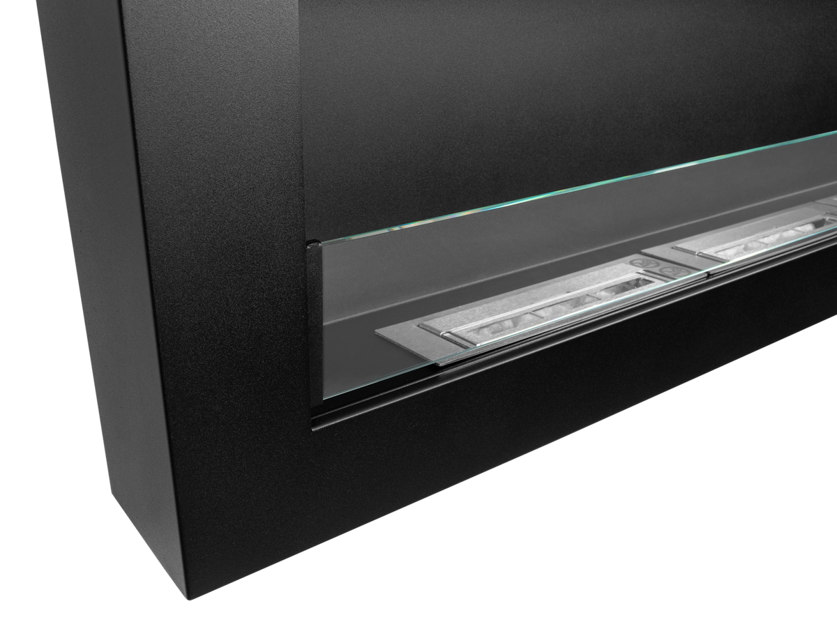Biochimenea de pared 1200×400 Box negro mate