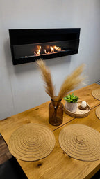 Biochimenea de pared 1200×400 negro mate
