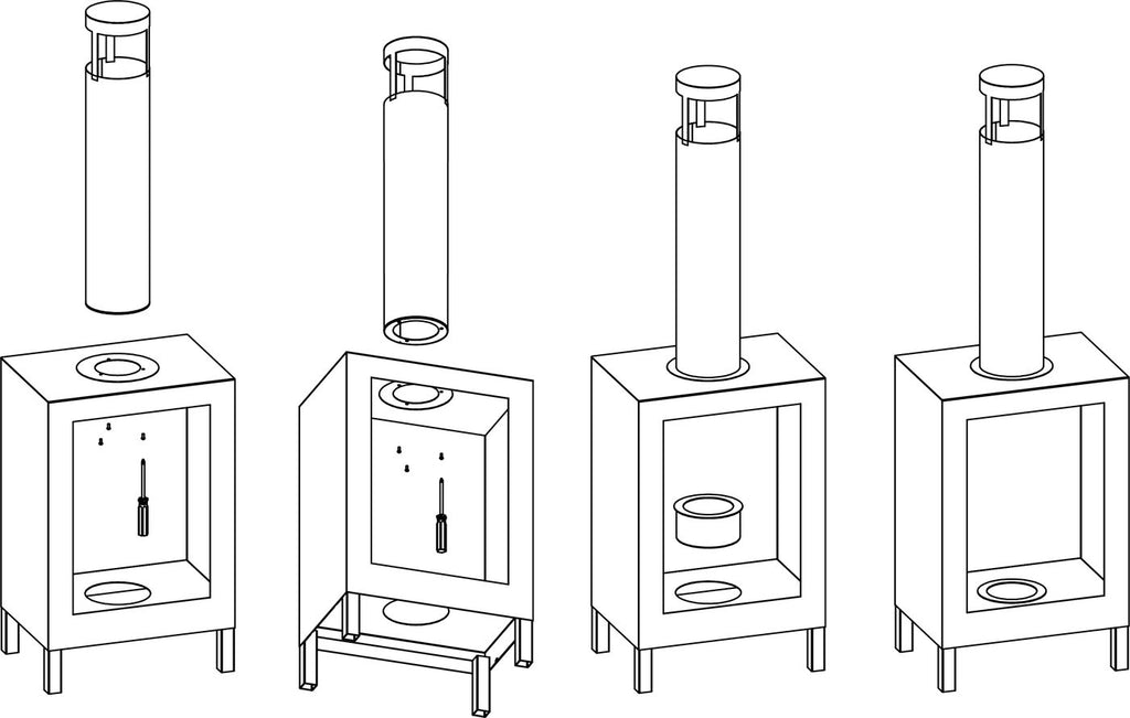 Biochimenea de pie Kozen negro mate