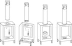 Biochimenea de pie Kozen negro mate