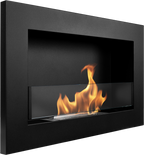 Biochimenea de pared 650×400 Slim negro mate