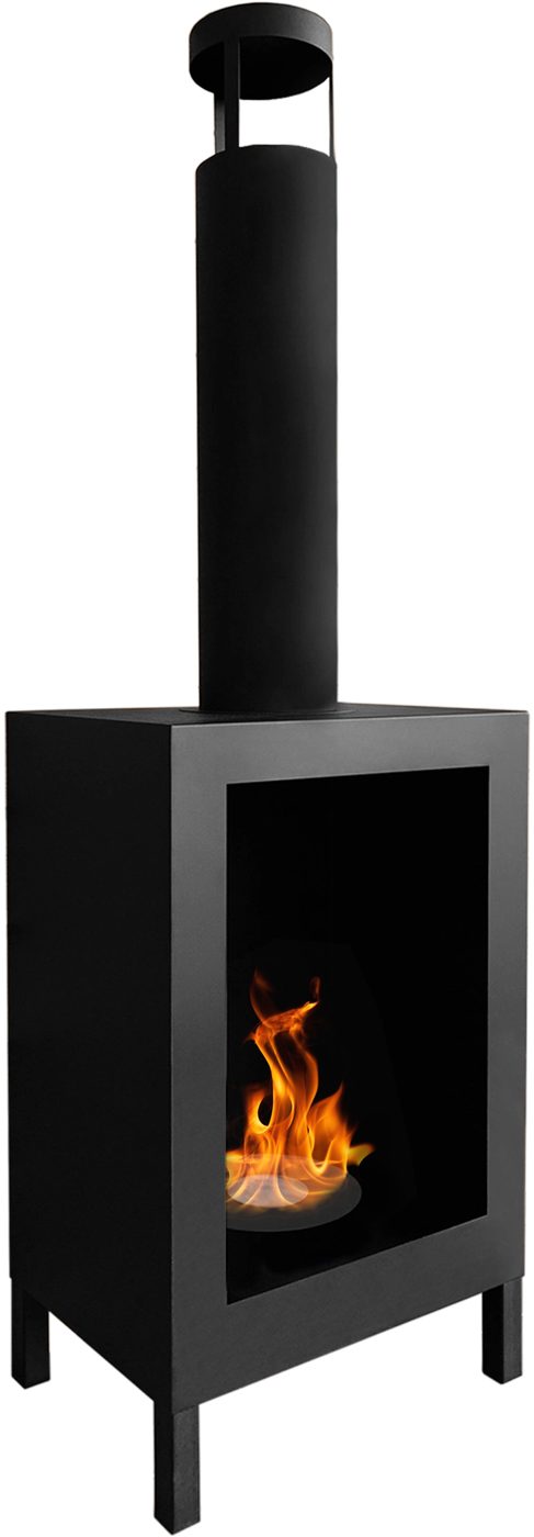 Biochimenea de pie Kozen negro mate