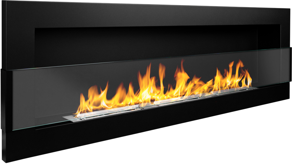 Biochimenea de pared 1200×400 negro mate