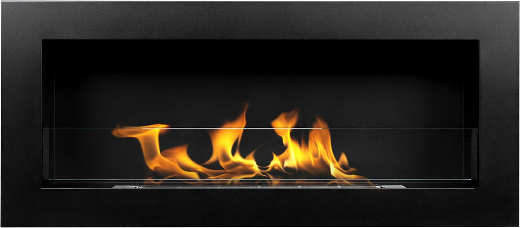 Biochimenea de pared 900×400 Slim negro mate