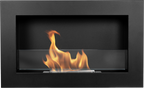 Biochimenea de pared 650×400 Slim negro mate