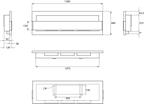 Biochimenea de pared 1200×400 negro mate